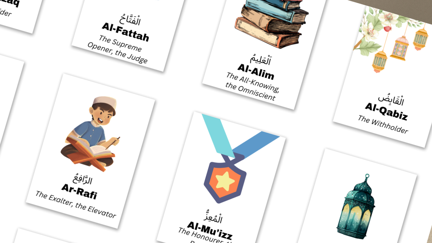 99 Names of Allah Printable Flashcards