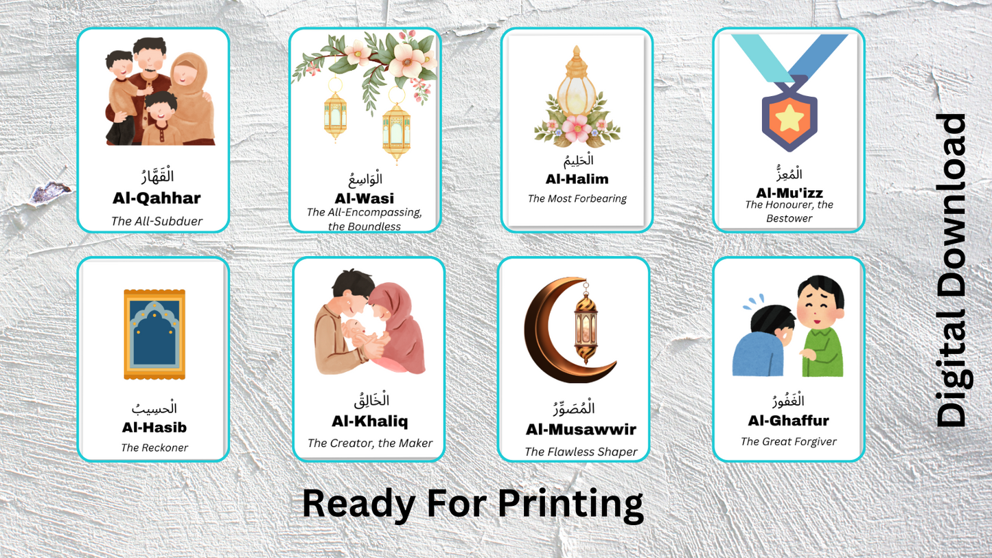99 Names of Allah Printable Flashcards