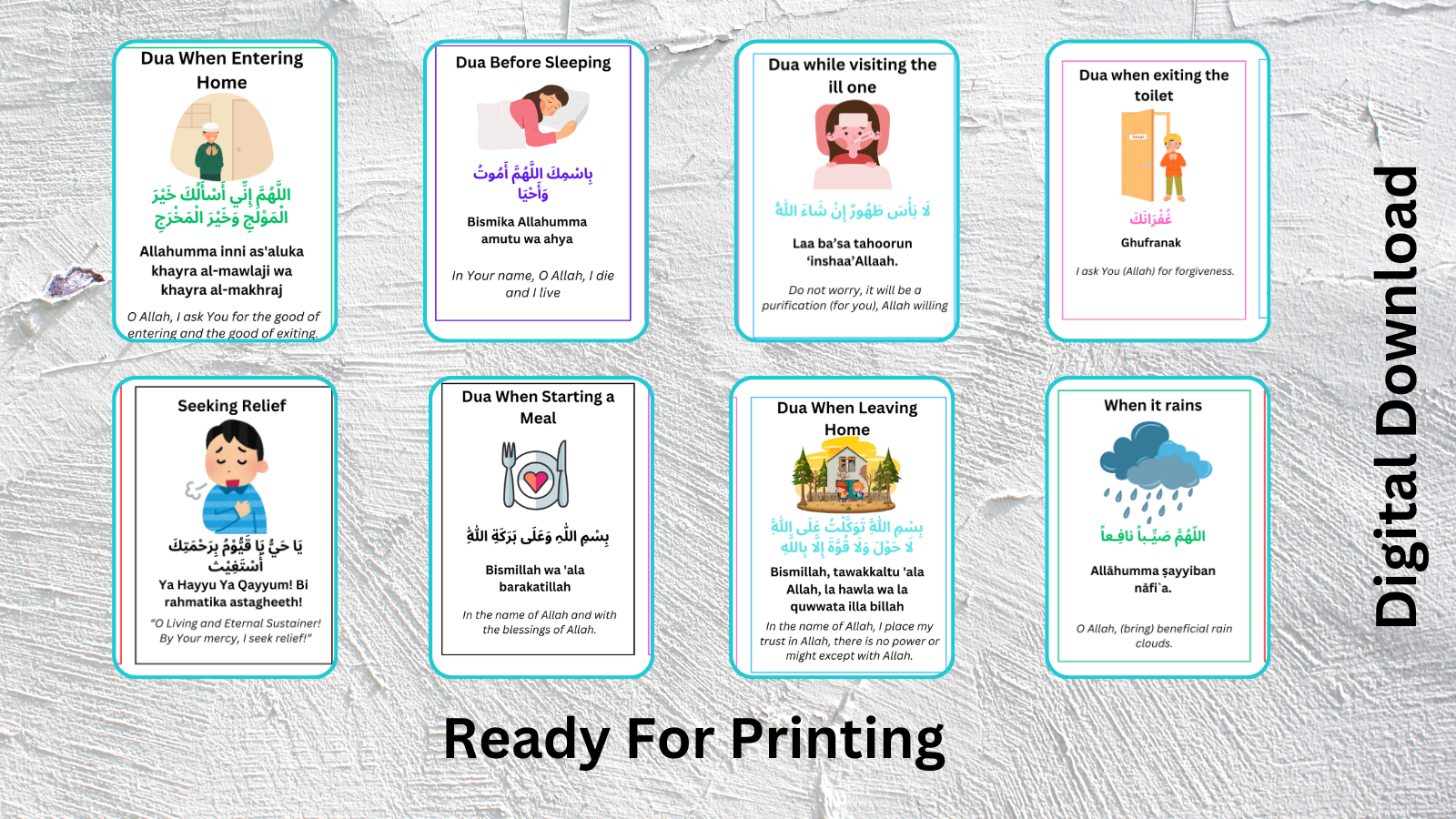 islamic flash cards, flash cards