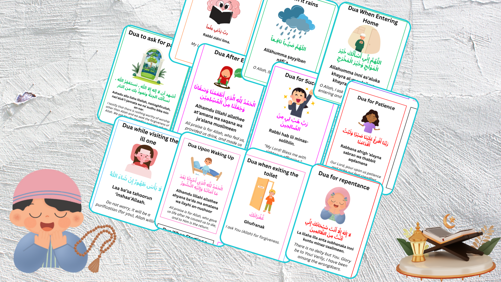 islamic flash cards, flash cards,