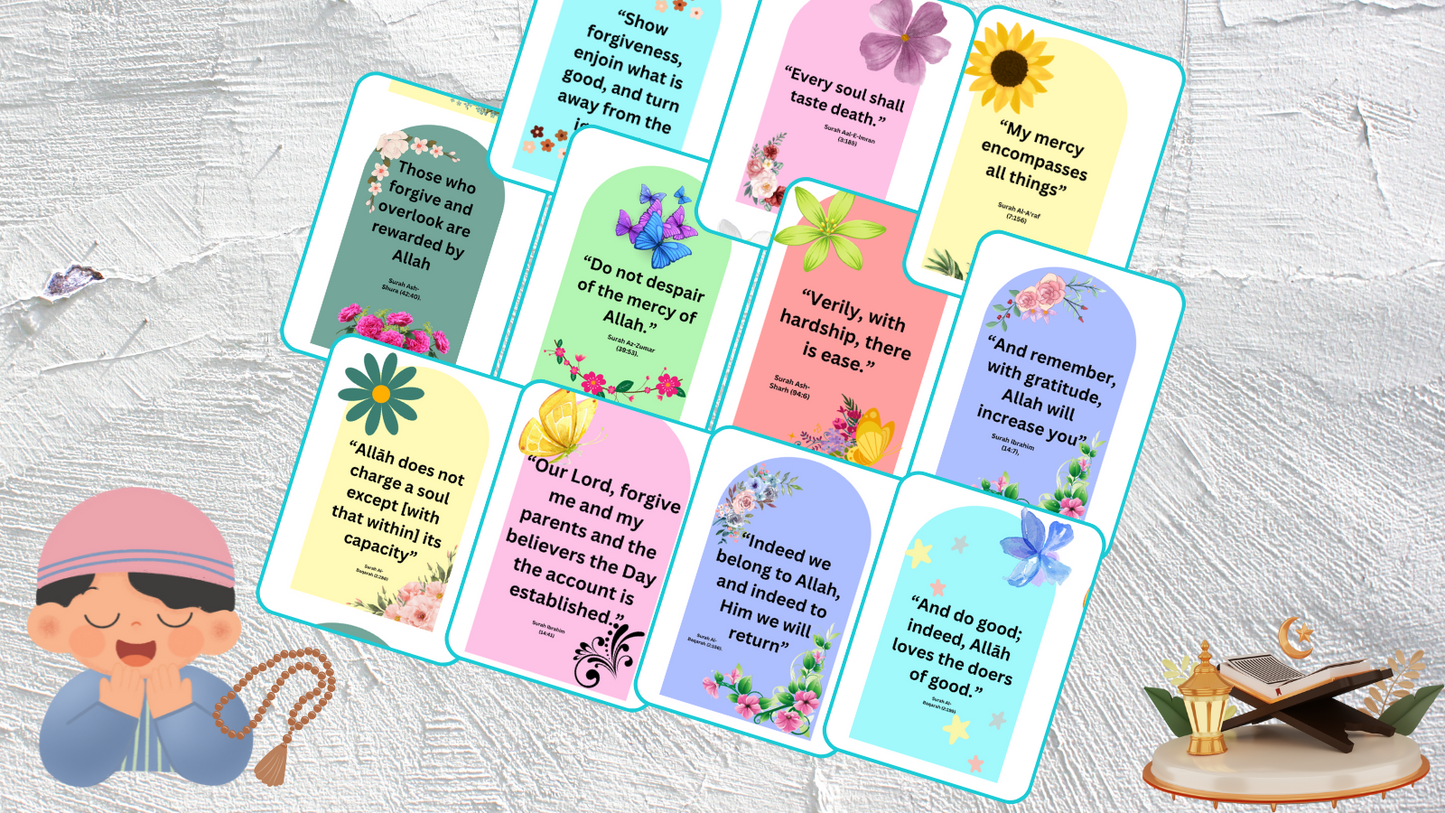 24 Quranic Verse Bookmarks – Printable Islamic Motivation for Kids & Adults